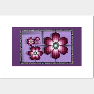 Purple Fractal Flowers Posters and Art